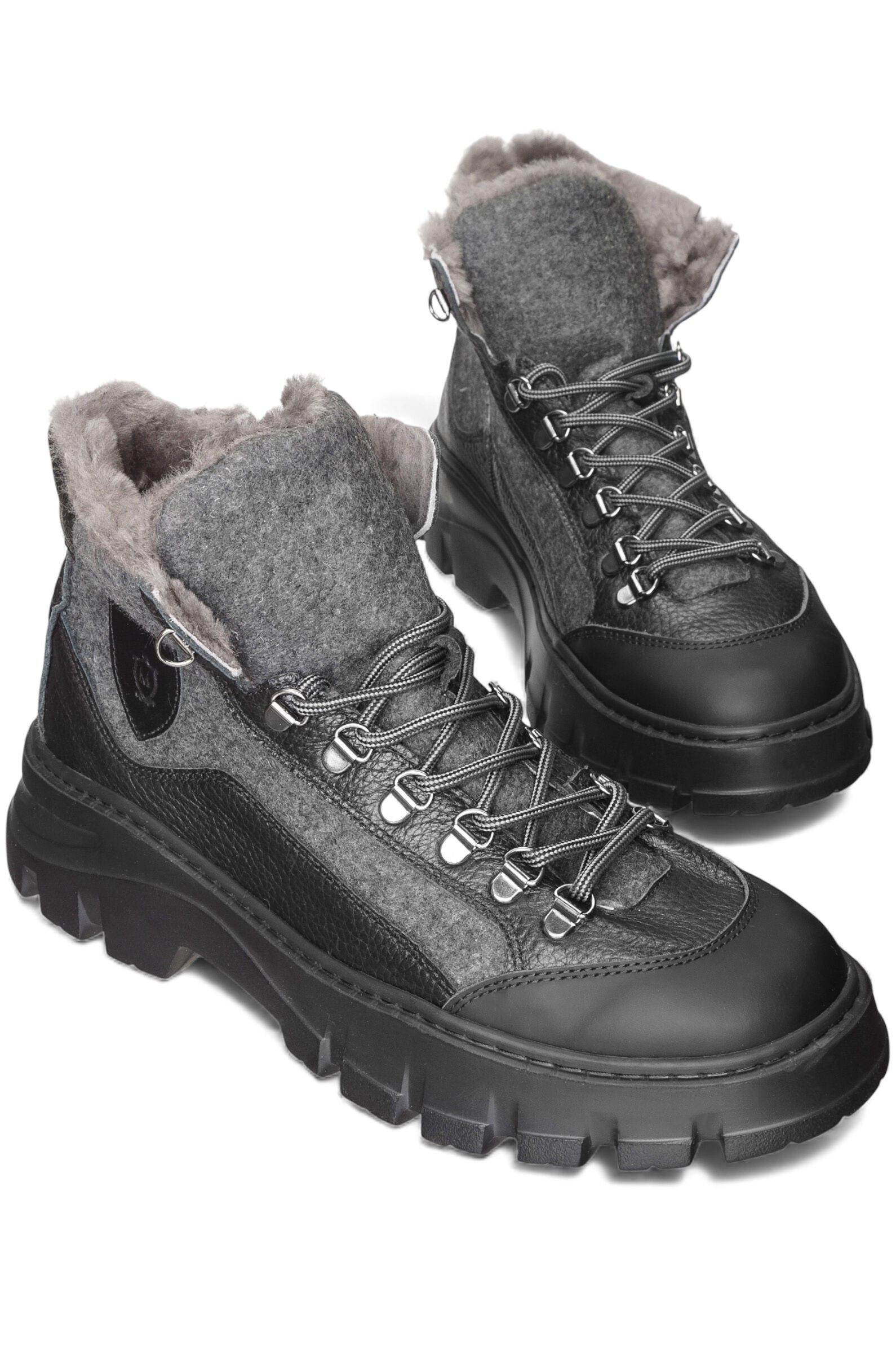 Ботинки муж. АРТ.23850B072,чер-сер,н.к-тек/н.м