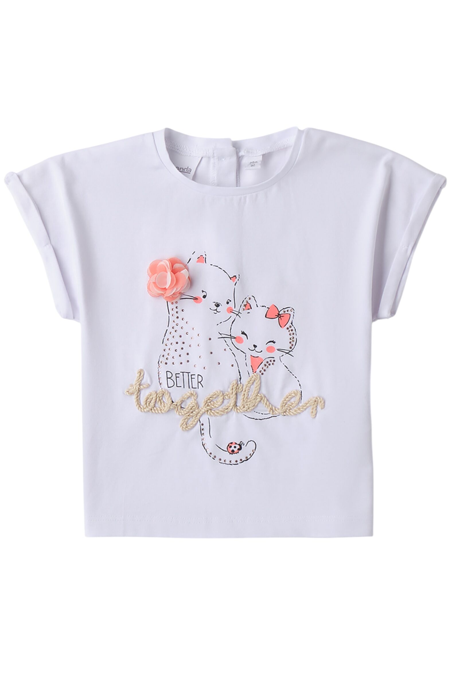 Футболка дев. АРТ.0.B319.00,бел,хл-эл