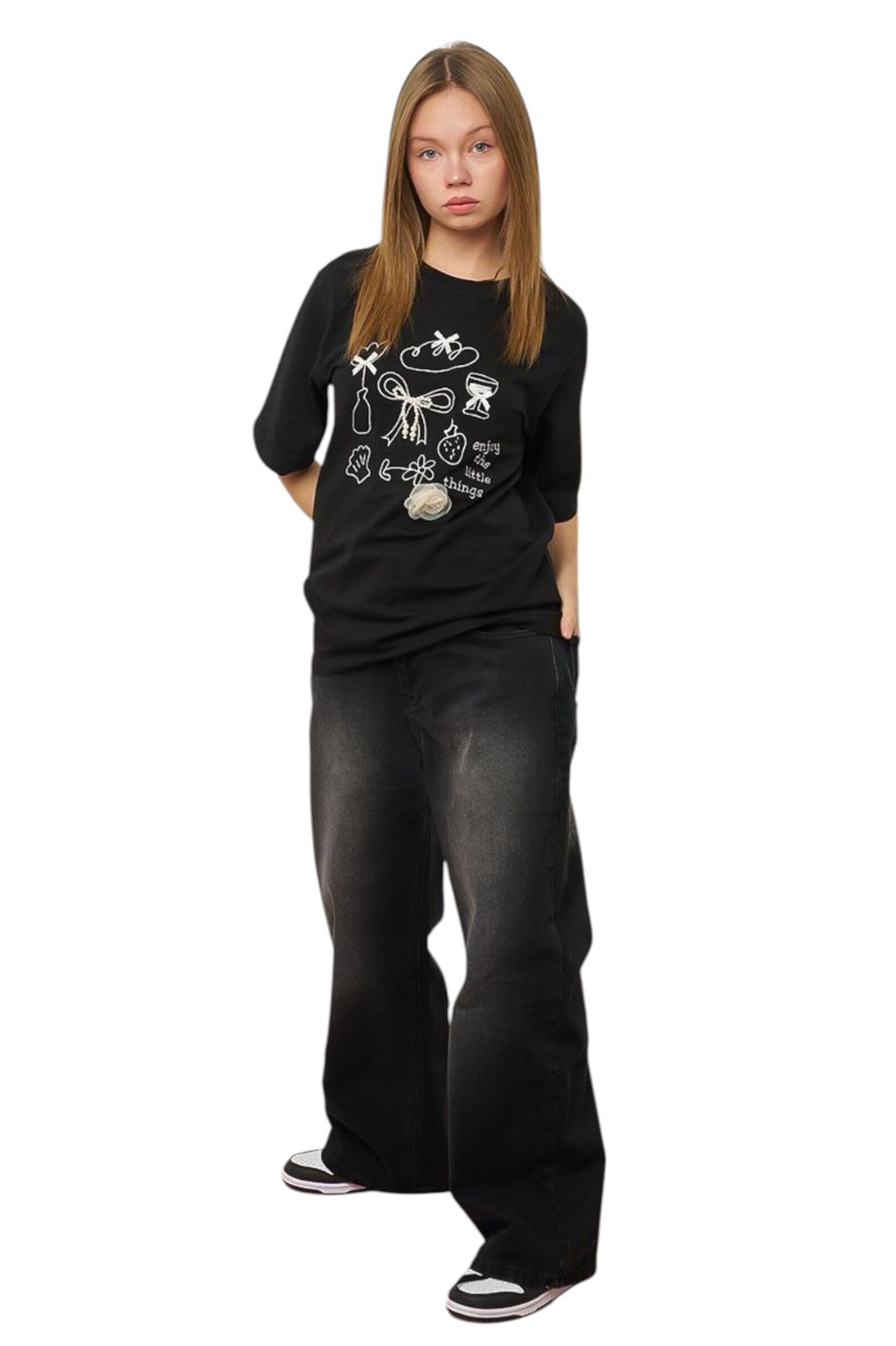 Футболка дев. АРТ.7928,чер-мол,хл-лайкра