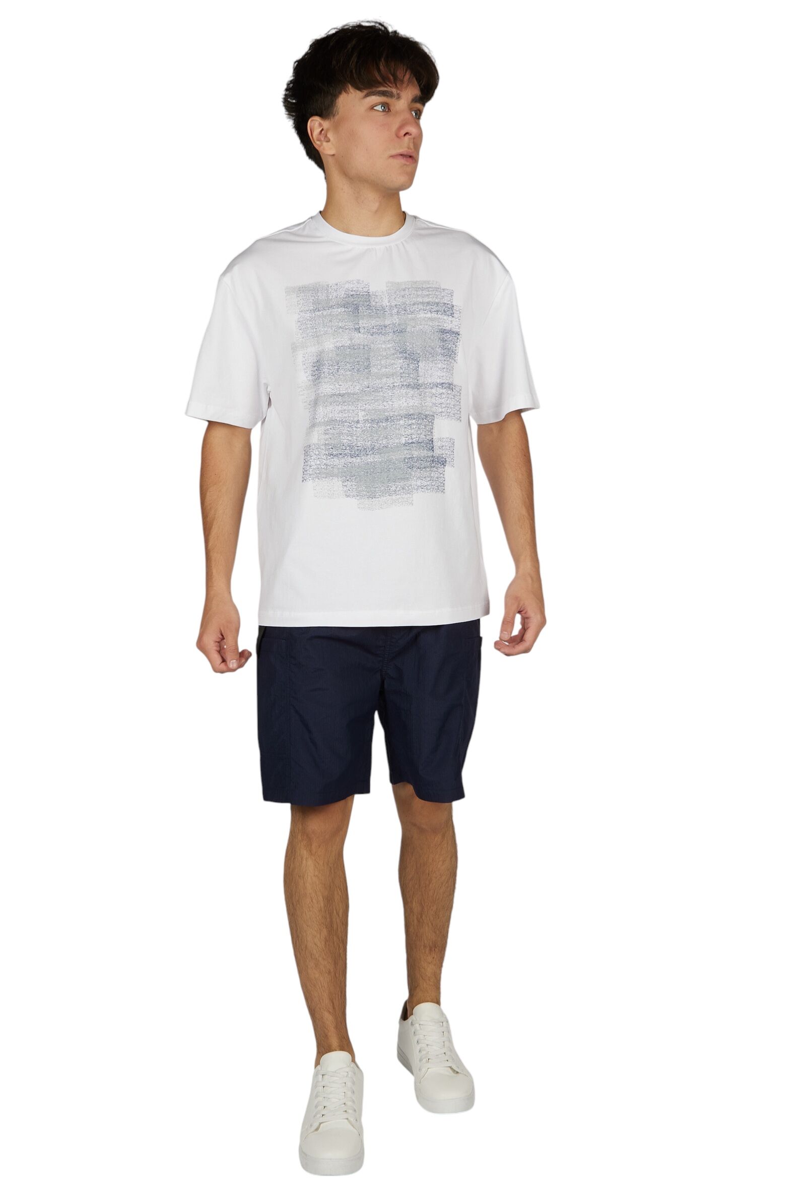 Футболка АРТ.B-TS36108,бел-син,хл-эл