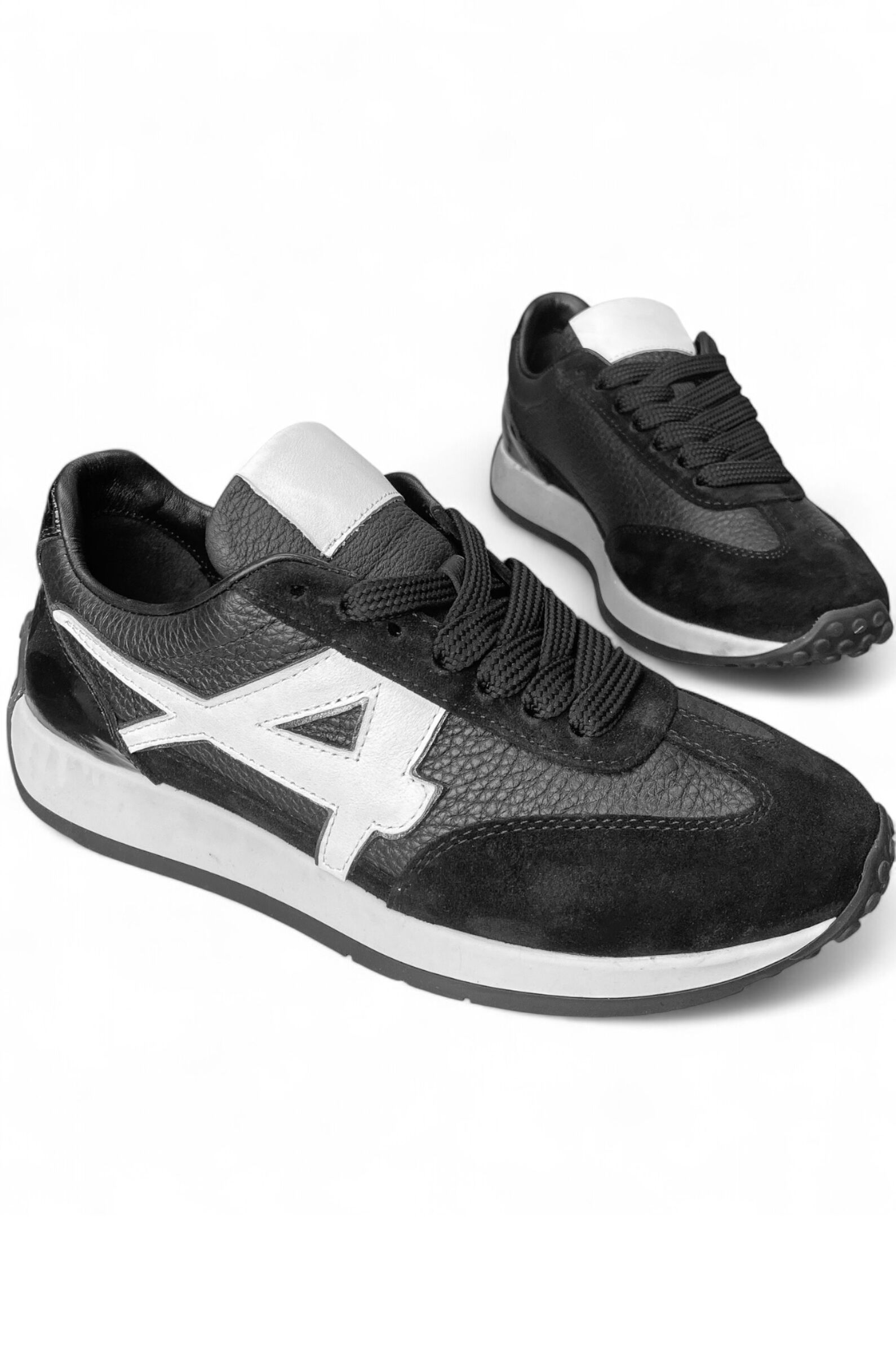 Кроссовки жен. АРТ.25KA-552,чер-бел,н.к-з-лак/н.к