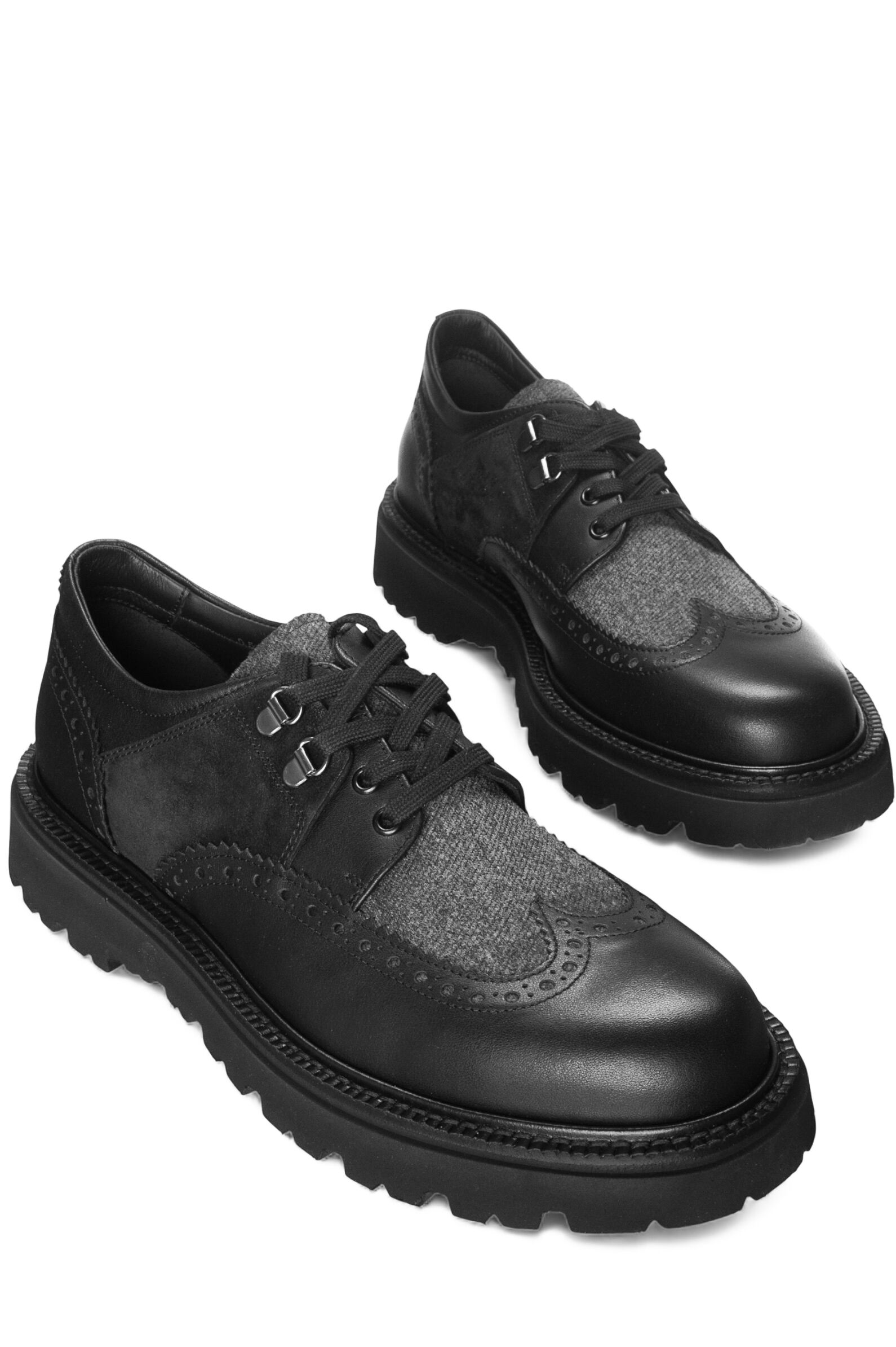 П/ботинки  муж. АРТ.95307-A,чер-сер,н.к-з-тек/н.к