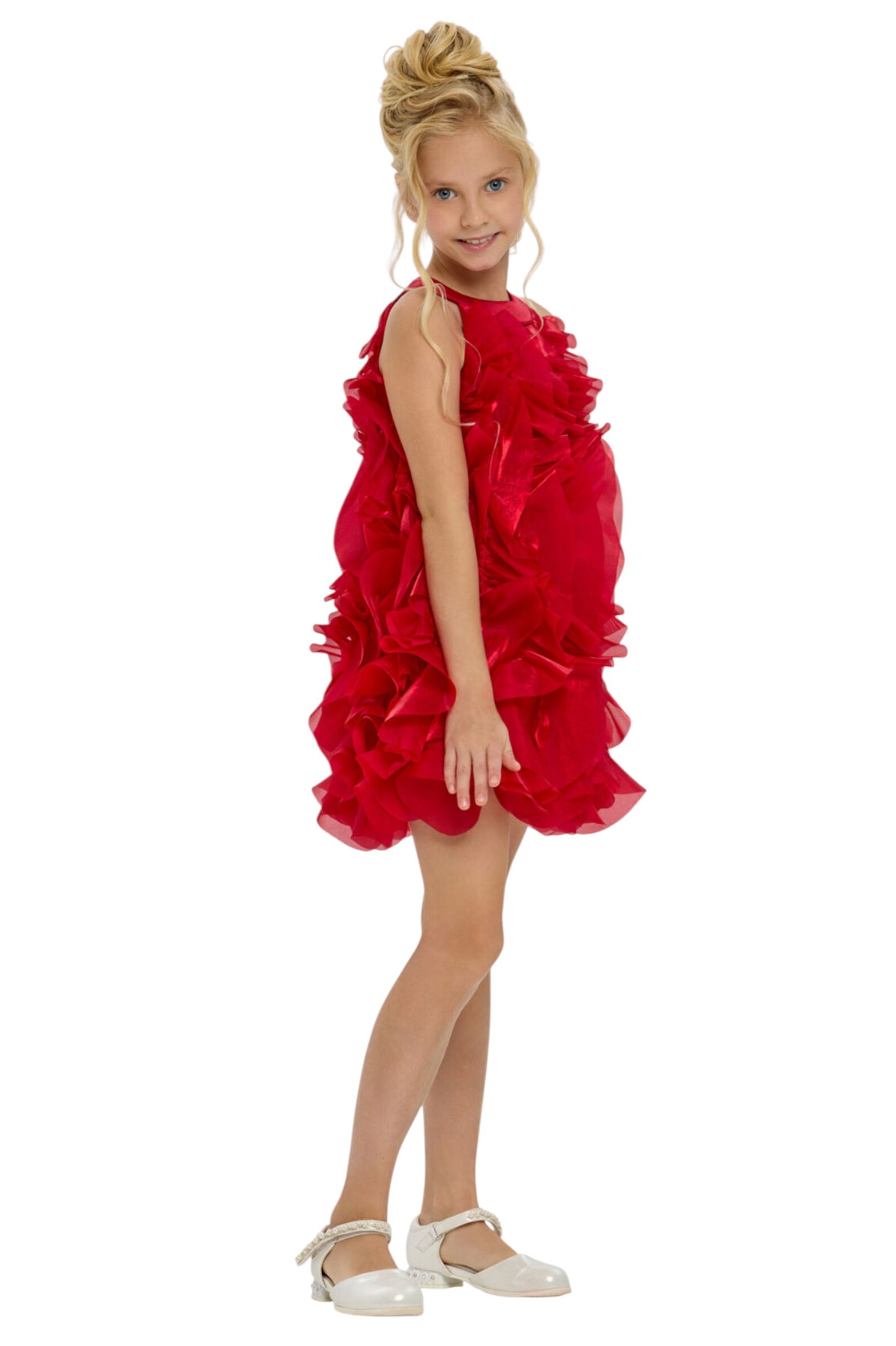 Платье дев. АРТ.1846.43,крас,пэ/хл