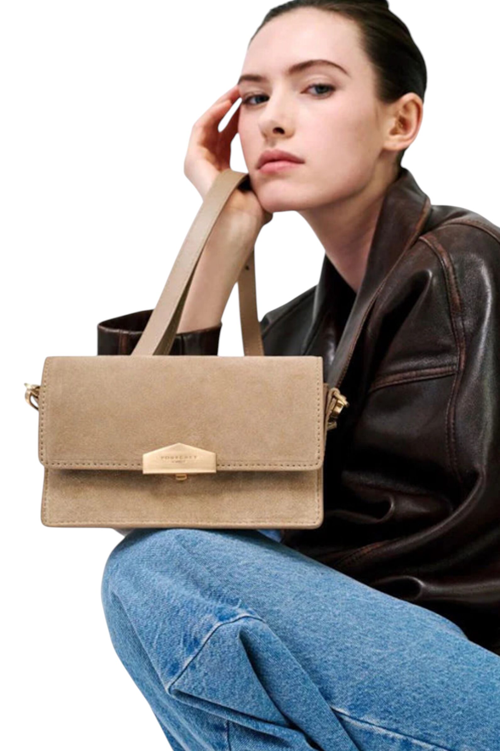 Сумка жен. АРТ.25145,беж,н.з-к/тек