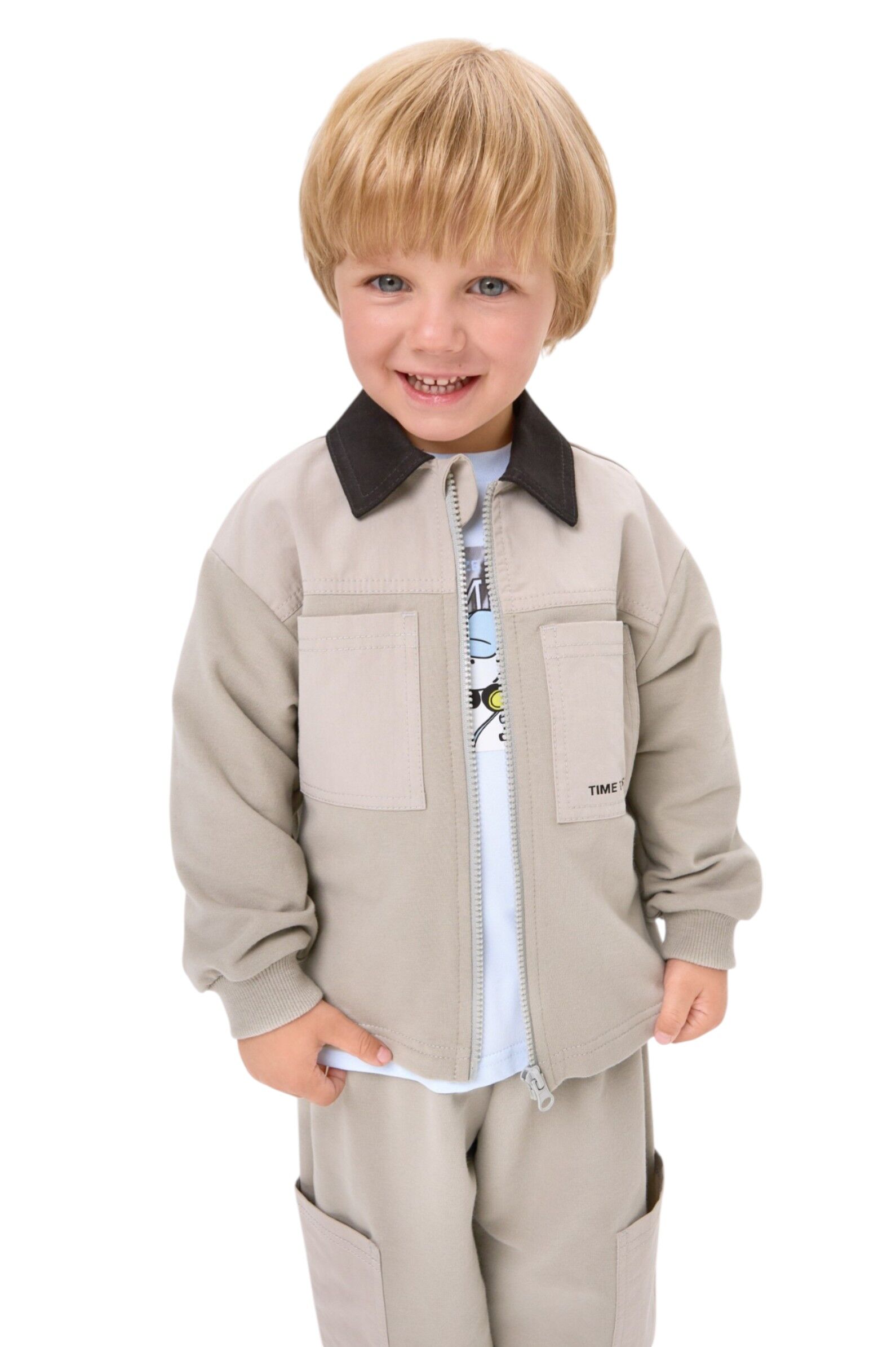 Жакет мал. АРТ.260036,хаки-беж,хл-эл-тенсель